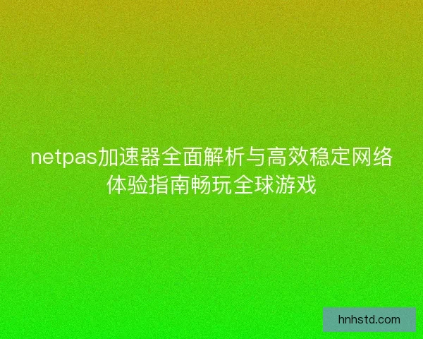 netpas加速器全面解析与高效稳定网络体验指南畅玩全球游戏