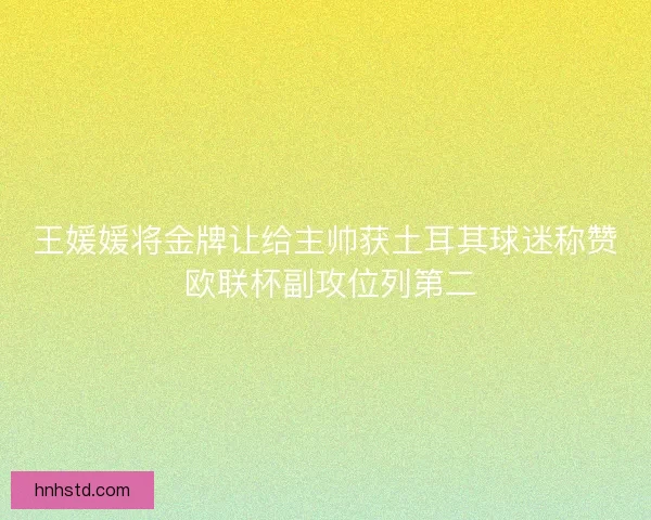 王媛媛将金牌让给主帅获土耳其球迷称赞 欧联杯副攻位列第二